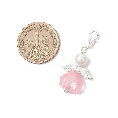 Heart Angel Acrylic Pendant Decorations HJEW-JM03655-01-1