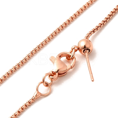 1.5mm Rack Plating Brass Box Chain Adjustable Slider Necklaces for Women Men MAK-L044-05RG-1