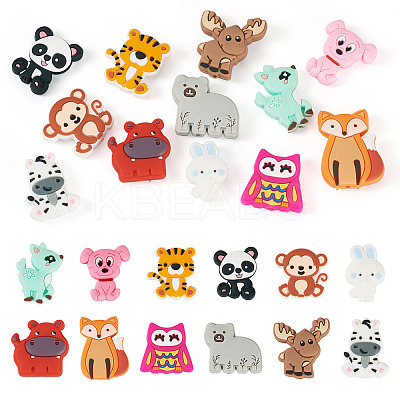 12Pcs 12 Styles Food Grade Silicone Focal Beads SIL-TA0002-62-1