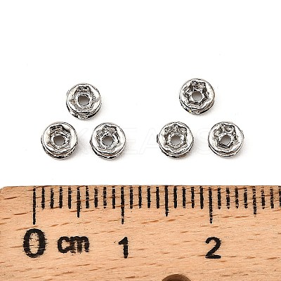 Rack Plating Brass Crystal Rhinestone Rondelle Space Beads RB-D303-P-1