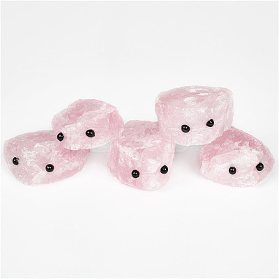 Natural Rose Quartz Carved Healing Hedgehog Claw Figurines WG69620-01-1