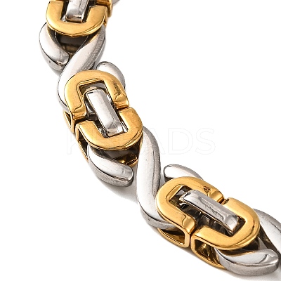 201 Stainless Steel Byzantine Chain Bracelets BJEW-B078-130GP-1