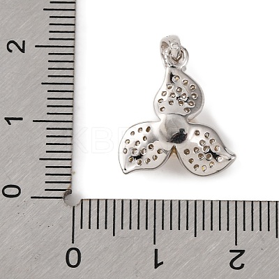 Rhodium Plated 925 Sterling Silver Micro Pave Clear Cubic Zirconia Pendants STER-C009-07P-1