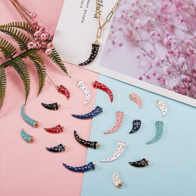 24Pcs 12 Style Rack Plating Alloy Enamel Pendants ENAM-SZ0002-47-1
