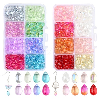 320Pcs 8 Colors Transparent Glass Beads GGLA-YW0004-63-1