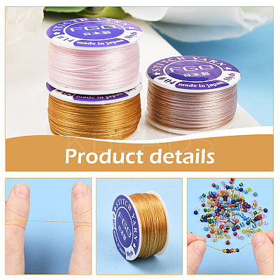 3 Rolls 3 Colors Special Coated Nylon Beading Threads for Seed Beads OCOR-PA0001-01A-1