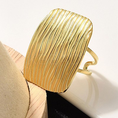 304 Stainless Steel Open Cuff Ring for Women RJEW-B109-03G-03-1