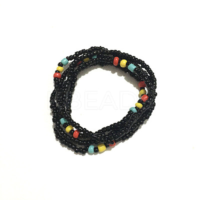 Glass Seed Beaded Waist Beads WG0248E-11-1