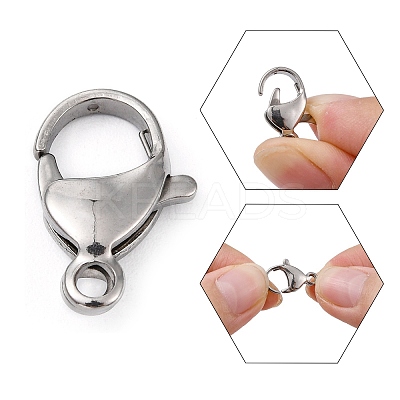 Tarnish Resistant Polished 304 Stainless Steel Lobster Claw Clasps LS-STAS-R072-08A-1