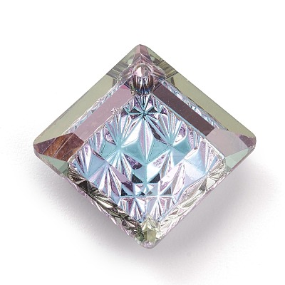 Embossed Glass Rhinestone Pendants GLAA-J101-03B-001VL-1