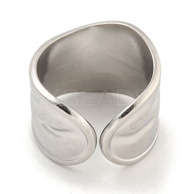 Non-Tarnish 304 Stainless Steel Open Cuff Finger Rings RJEW-P114-12P-1
