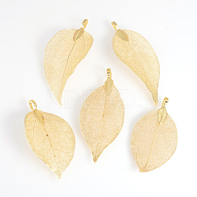 Electroplated Natural Leaf Big Pendants IFIN-Q119-03J-1