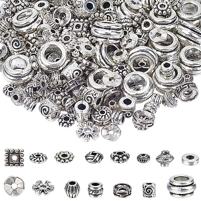 300Pcs 15 Styles Tibetan Style Alloy Beads Set FIND-SP0002-16B-1