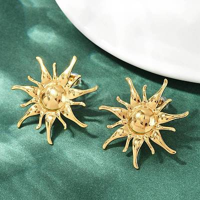 304 Stainless Steel Stud Earrings X-EJEW-H164-01A-G-1