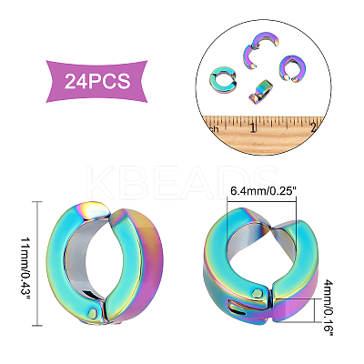 12Pairs PVD Vacuum Plating 304 Stainless Steel Clip-on Earring Findings STAS-UN0030-44-1