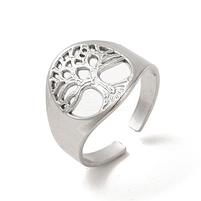 Non-Tarnish 304 Stainless Steel Open Cuff Rings for Women RJEW-G291-03P-1