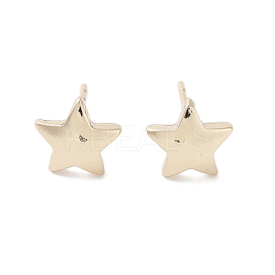 Star Alloy Studs Earrings for Women EJEW-H309-06KCG-1