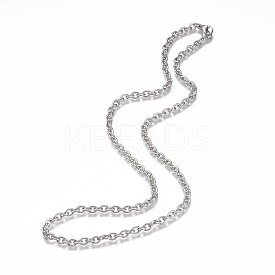 Non-Tarnish 304 Stainless Steel Cable Chain Necklaces NJEW-H203-01P-1