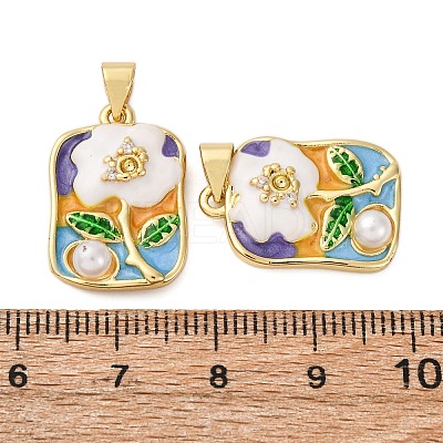 Brass Micro Pave Cubic Zirconia Pendants KK-D390-16G-01-1