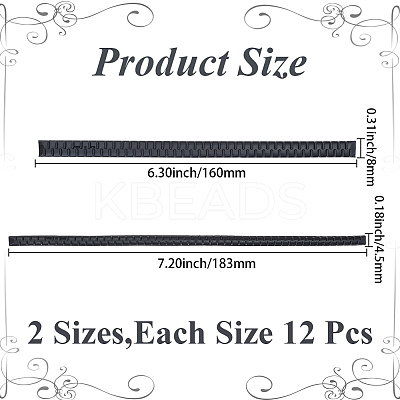 24Pcs 2 Styles Plastic Firm Headband Non-slip Strip DIY-CY0003-02-1
