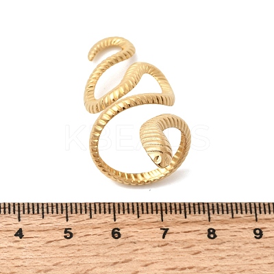 Snake 304 Stainless Steel Cuff Rings for Women RJEW-A091-15G-1