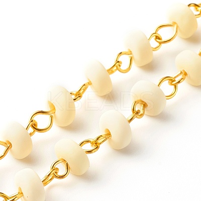 Handmade Polymer Clay Beaded Chain AJEW-JB00999-02-1