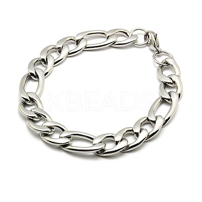 Tarnish Resistant Trendy 304 Stainless Steel Figaro Chain Bracelets LS-STAS-A028-B018P-1