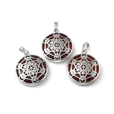 Natural Red Agate Pendants G-P498-04P-21-1