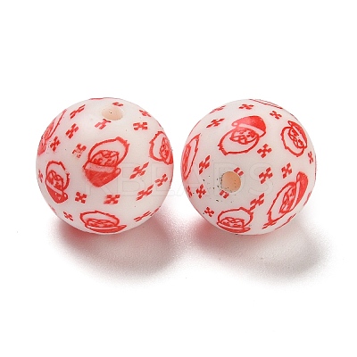Christmas Round Silicone Beads SIL-K002-02C-1