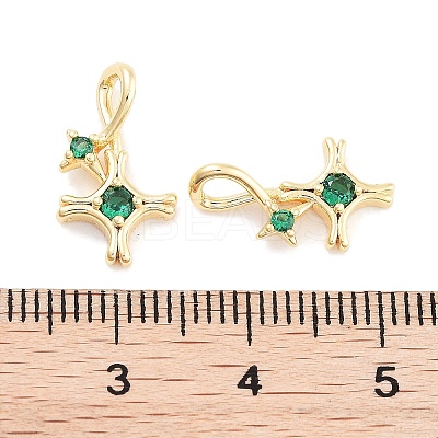 Brass with Cubic Zirconia Pendants KK-P271-34G-1