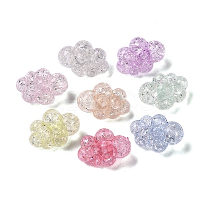 Crackle Transparent Acrylic Beads OACR-G033-05E-1