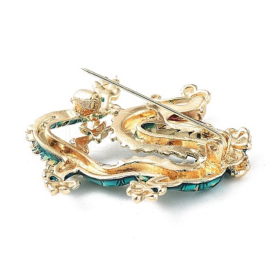 Dragon Alloy Rhinestone Brooches JEWB-K018-12G-1
