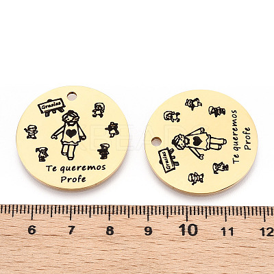 201 Stainless Steel Pendants STAS-T064-37G-14-1
