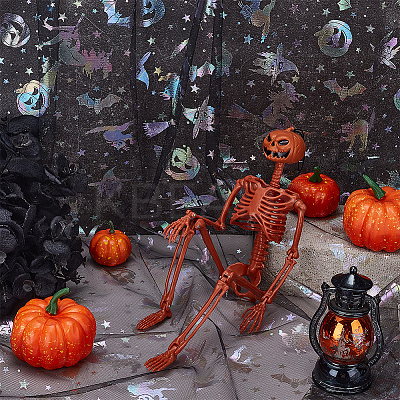 Halloween Polyester Mesh Fabric AJEW-WH0314-852C-1