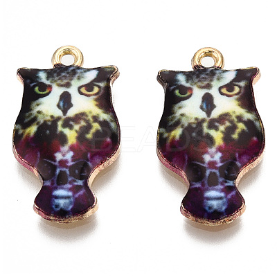 Rack Plating Alloy Enamel Pendants LS-ENAM-N055-176F-1