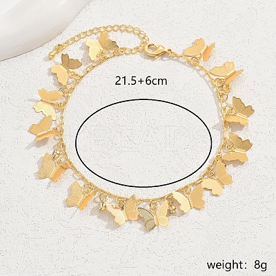 Boho Brass Butterfly Charm Anklets for Women KN9675-2-1