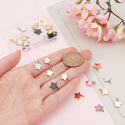 26Pcs 5 Colors 304 Stainless Steel Charms STAS-BC0003-76-1