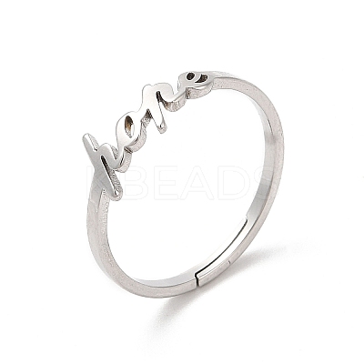 Non-Tarnish 304 Stainless Steel Word Hope Adjustable Ring RJEW-L107-027P-1