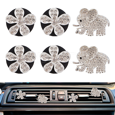 6Pcs Alloy Rhinestone Car Air Vent Clips HJEW-OC00240-1