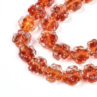 Luminous Handmade Gold Foil Glass Beads Strands FOIL-N029-01C-1
