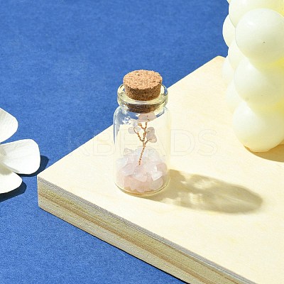 Transparent Glass Wishing Bottle Decoration AJEW-JD00011-01-1