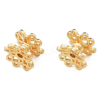 Brass Double Bead Caps KK-N259-09-1
