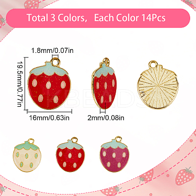 42Pcs 3 Colors Light Gold Plated Alloy Enamel Pendants FIND-SC0013-21-1