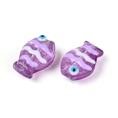 Transparent Glass and Enamel Beads Strands GLAA-T034-01G-1