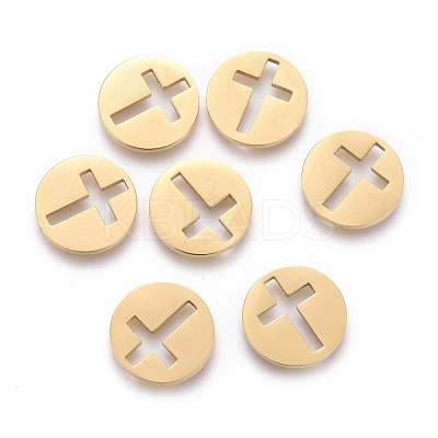 Ion Plating(IP) 304 Stainless Steel Hollow Cabochons STAS-H100-06G-1