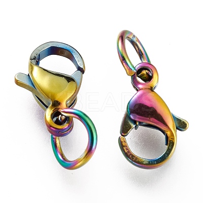 Ion Plating(IP) 304 Stainless Steel Lobster Claw Clasps X-STAS-G240-01A-C-1