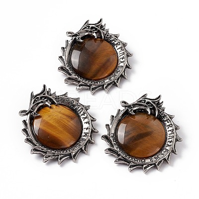 Natural Tiger Eye Pendants G-G983-01AS-04-1