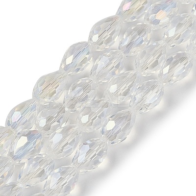 Transparent Electroplate Glass Beads Strands EGLA-N013-T6mm-B01-1