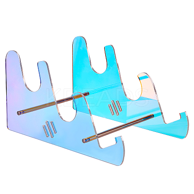2-Tier Transparent Acrylic Keyboard Stands ODIS-WH0027-055-1