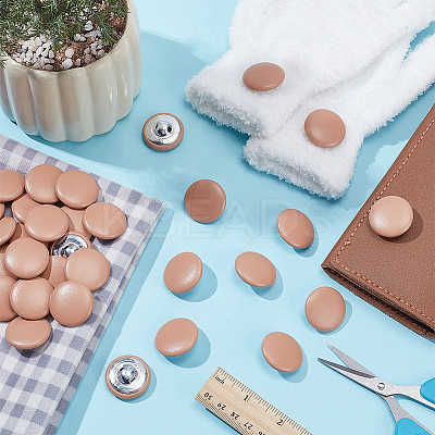 30Pcs 1-Hole PU Leather Shank Buttons BUTT-NB0001-92A-1